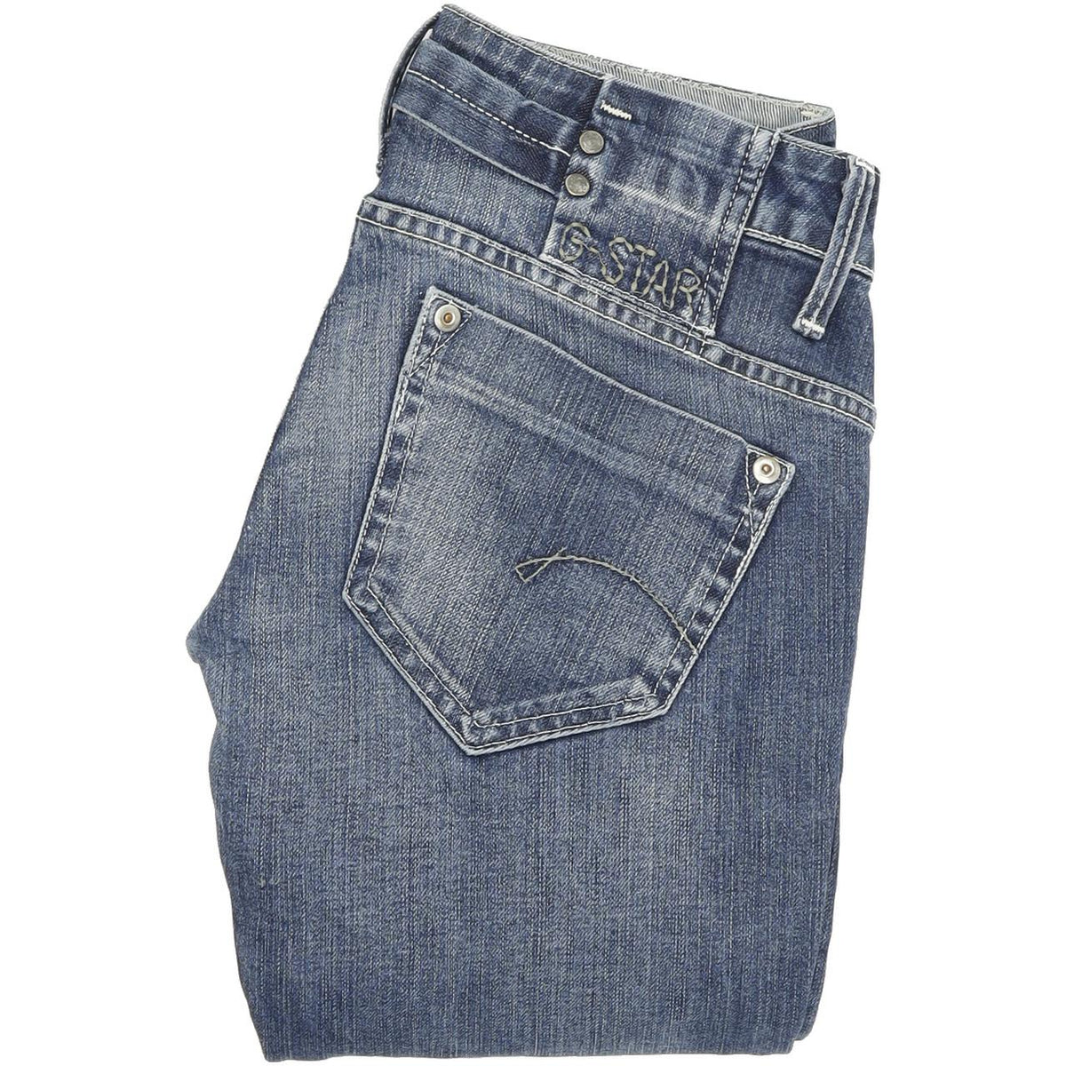 G-Star Women Blue Straight Regular Stretch Jeans W26 L31