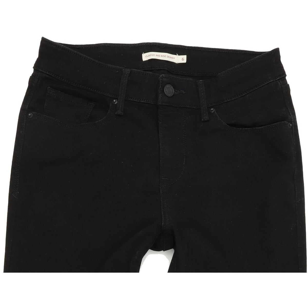 Levi's Classic Mid Rise Women Black Skinny Slim Stretch Jeans W28 L30