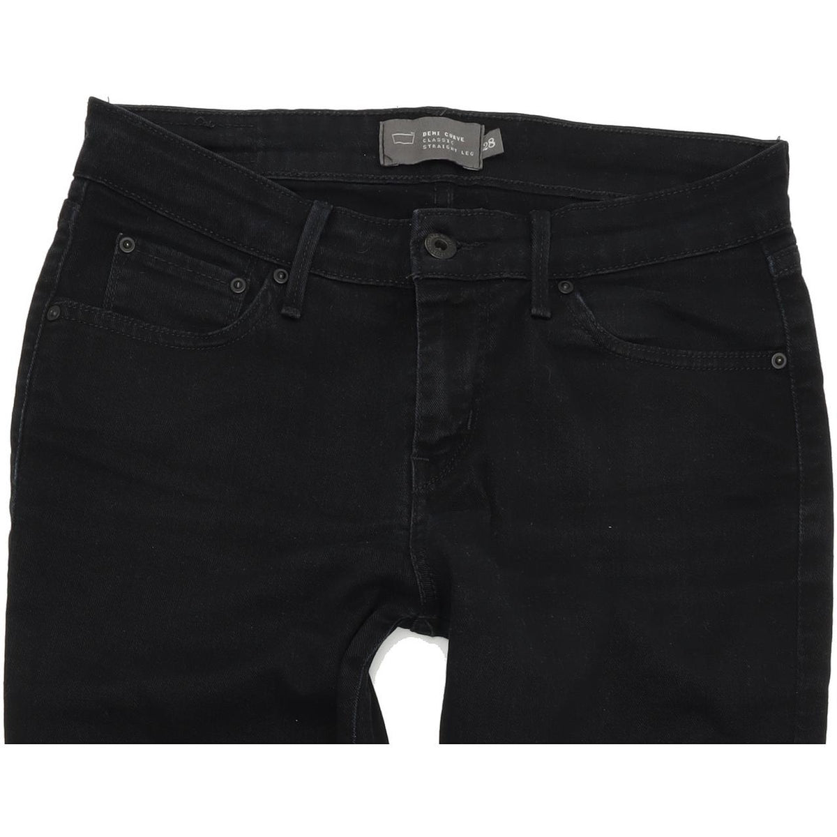 Levi's Demi Curve Women Black Straight Regular Stretch Jeans W28 L30