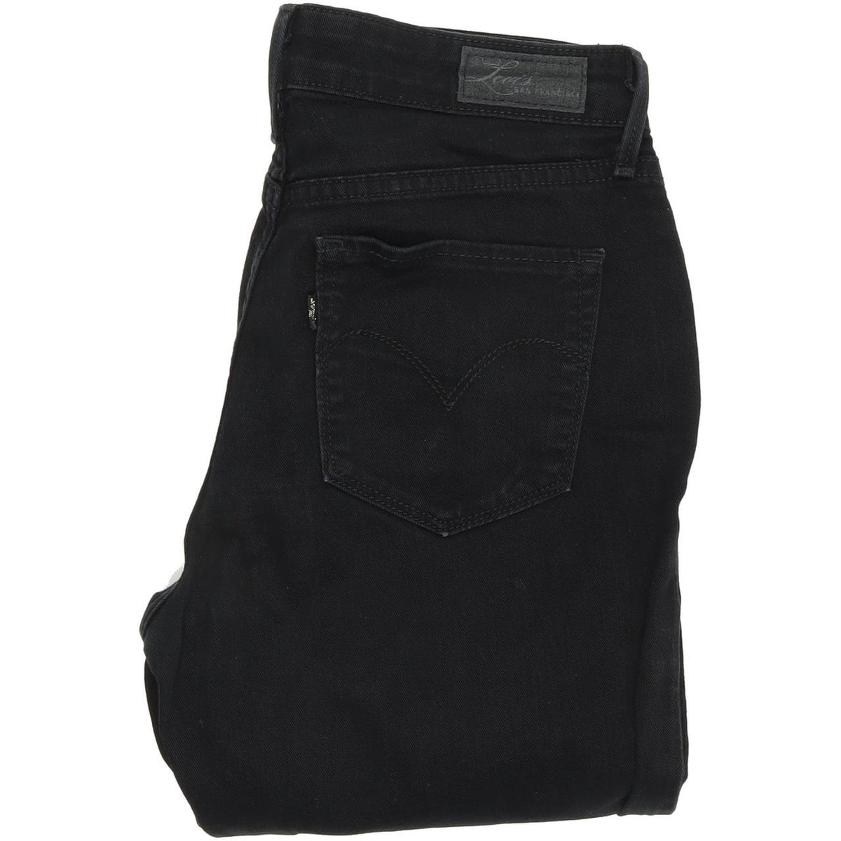 Levi's Demi Curve Women Black Straight Regular Stretch Jeans W28 L30