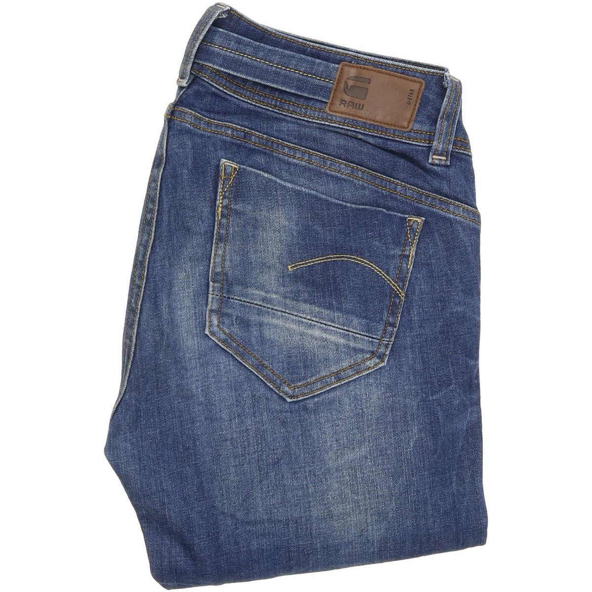 G-Star Midge Saddle Women Blue Straight Regular Stretch Jeans W29 L30