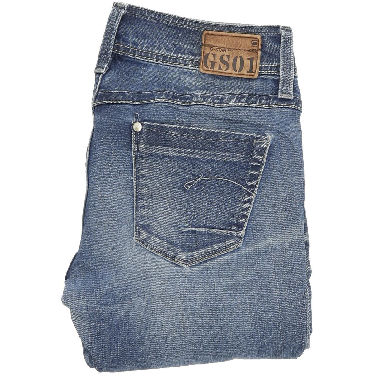 G-Star Ford Women Blue Straight Regular Stretch Jeans W29 L30