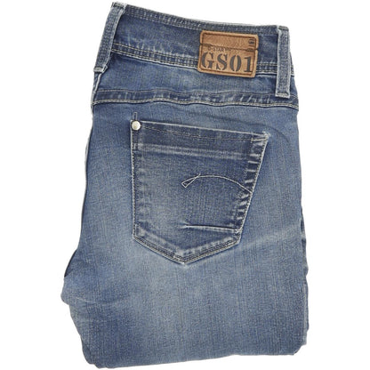 G-Star Ford Women Blue Straight Regular Stretch Jeans W29 L30