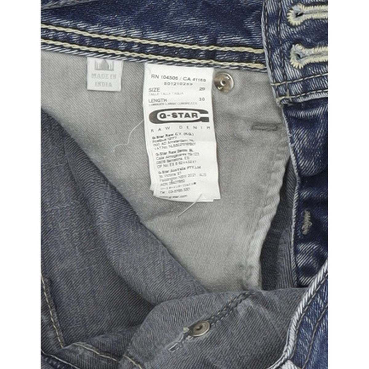 G-Star Ford Women Blue Straight Regular Stretch Jeans W29 L30