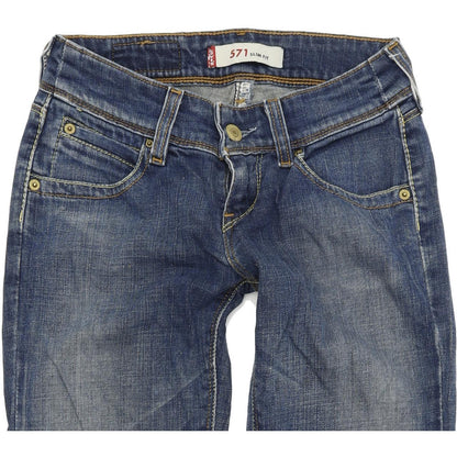 Levi's 571 Women Blue Skinny Slim Stretch Jeans W25 L32