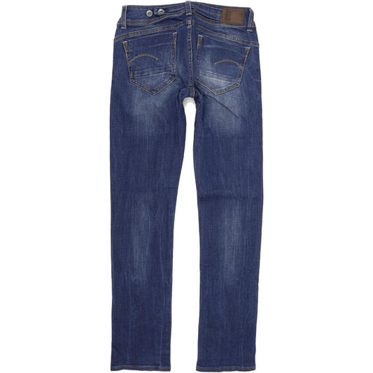 G-Star Midge Saddle Women Blue Straight Regular Stretch Jeans W28 L32