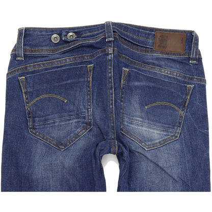 G-Star Midge Saddle Women Blue Straight Regular Stretch Jeans W28 L32