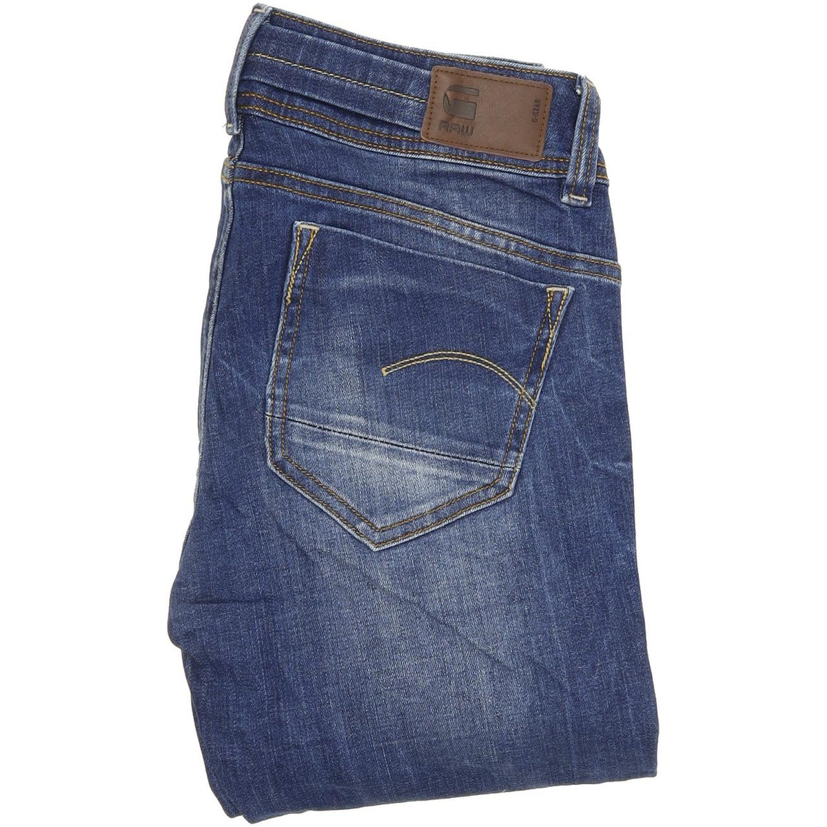 G-Star Midge Saddle Women Blue Straight Regular Stretch Jeans W28 L32