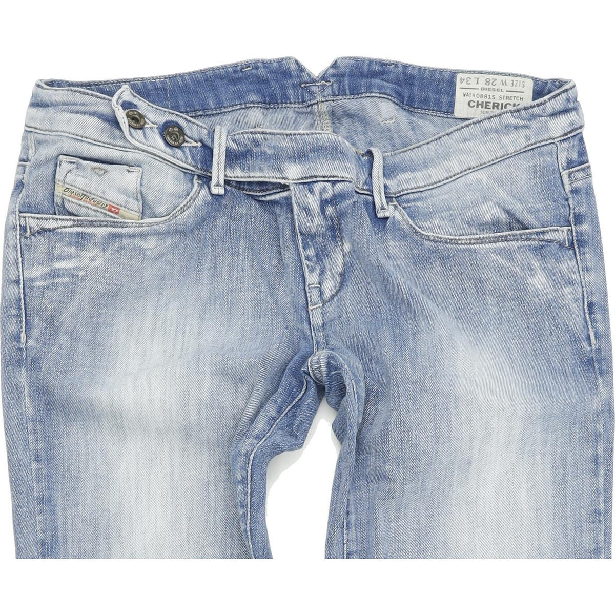 Diesel Cherick 0881S Women Blue Tapered Slim Stretch Jeans W28 L33
