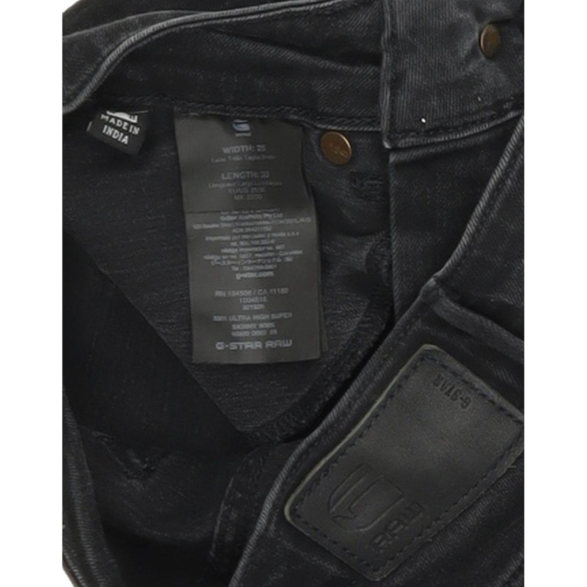 G-Star 3301 Ultra Women Black Skinny Slim Stretch Jeans W25 L28