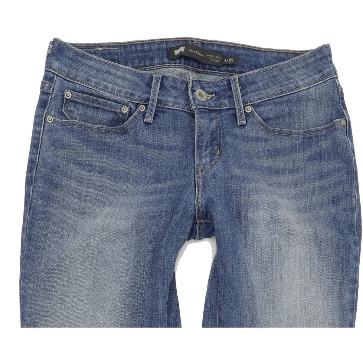Levi's Bold Curve Women Blue Straight Regular Stretch Jeans W27 L32