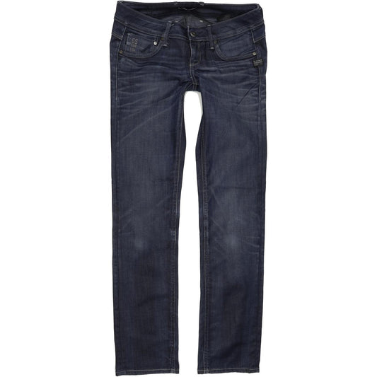 G-Star Attacc Women Blue Straight Regular Stretch Jeans W28 L32
