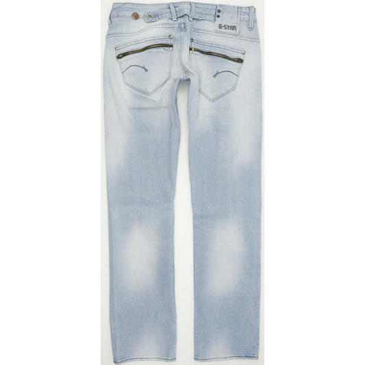 G-Star Women Blue Straight Regular Stretch Jeans W28 L30
