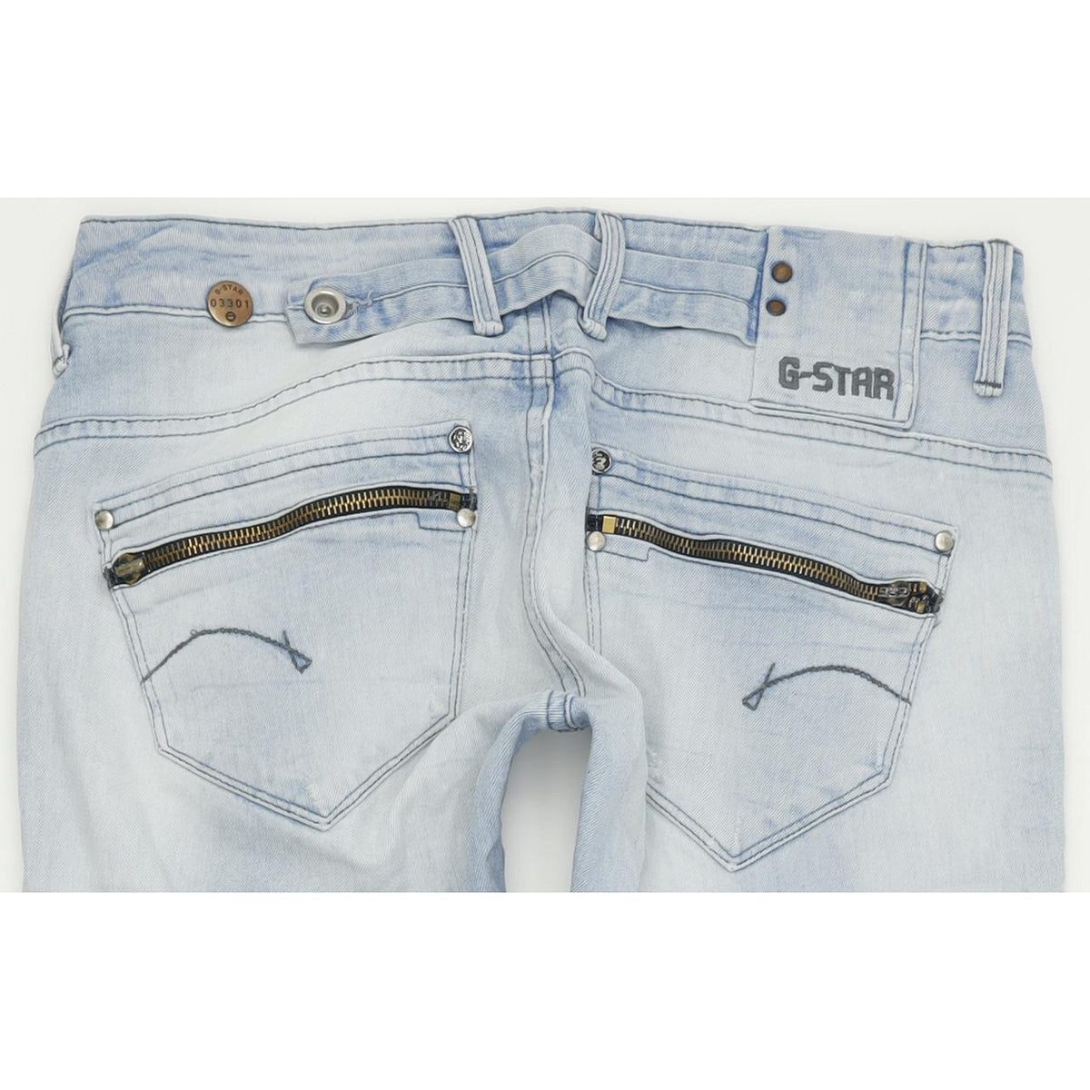 G-Star Women Blue Straight Regular Stretch Jeans W28 L30