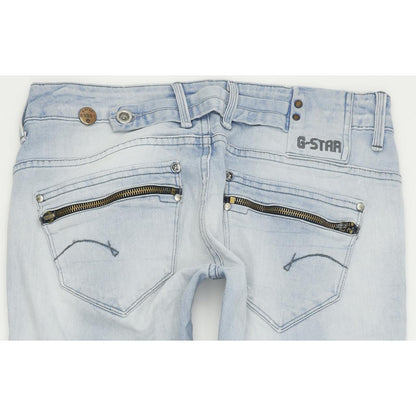G-Star Women Blue Straight Regular Stretch Jeans W28 L30