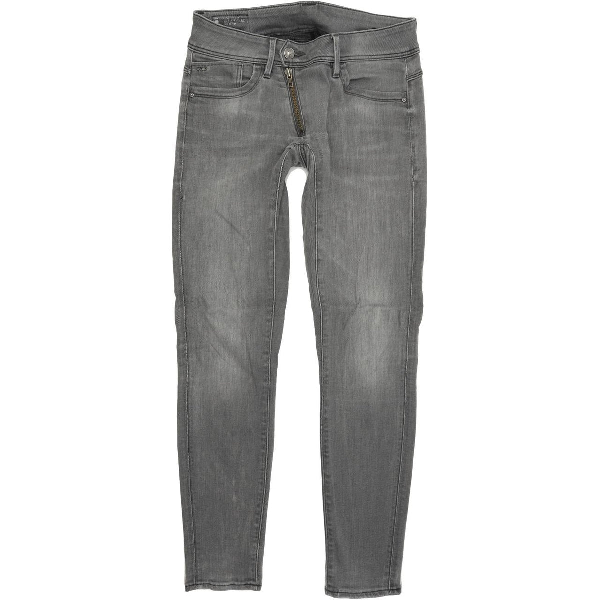 G-Star Lynn Zip Mid Women Grey Skinny Slim Stretch Jeans W27 L30