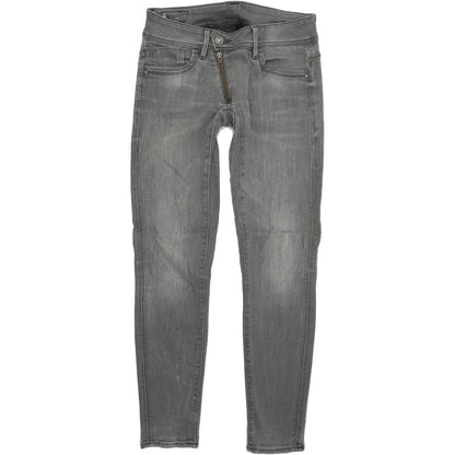 G-Star Lynn Zip Mid Women Grey Skinny Slim Stretch Jeans W27 L30