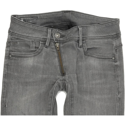 G-Star Lynn Zip Mid Women Grey Skinny Slim Stretch Jeans W27 L30
