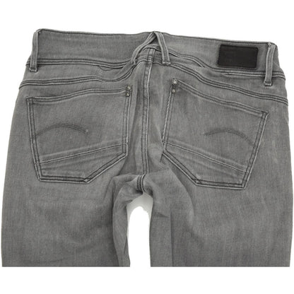 G-Star Lynn Zip Mid Women Grey Skinny Slim Stretch Jeans W27 L30