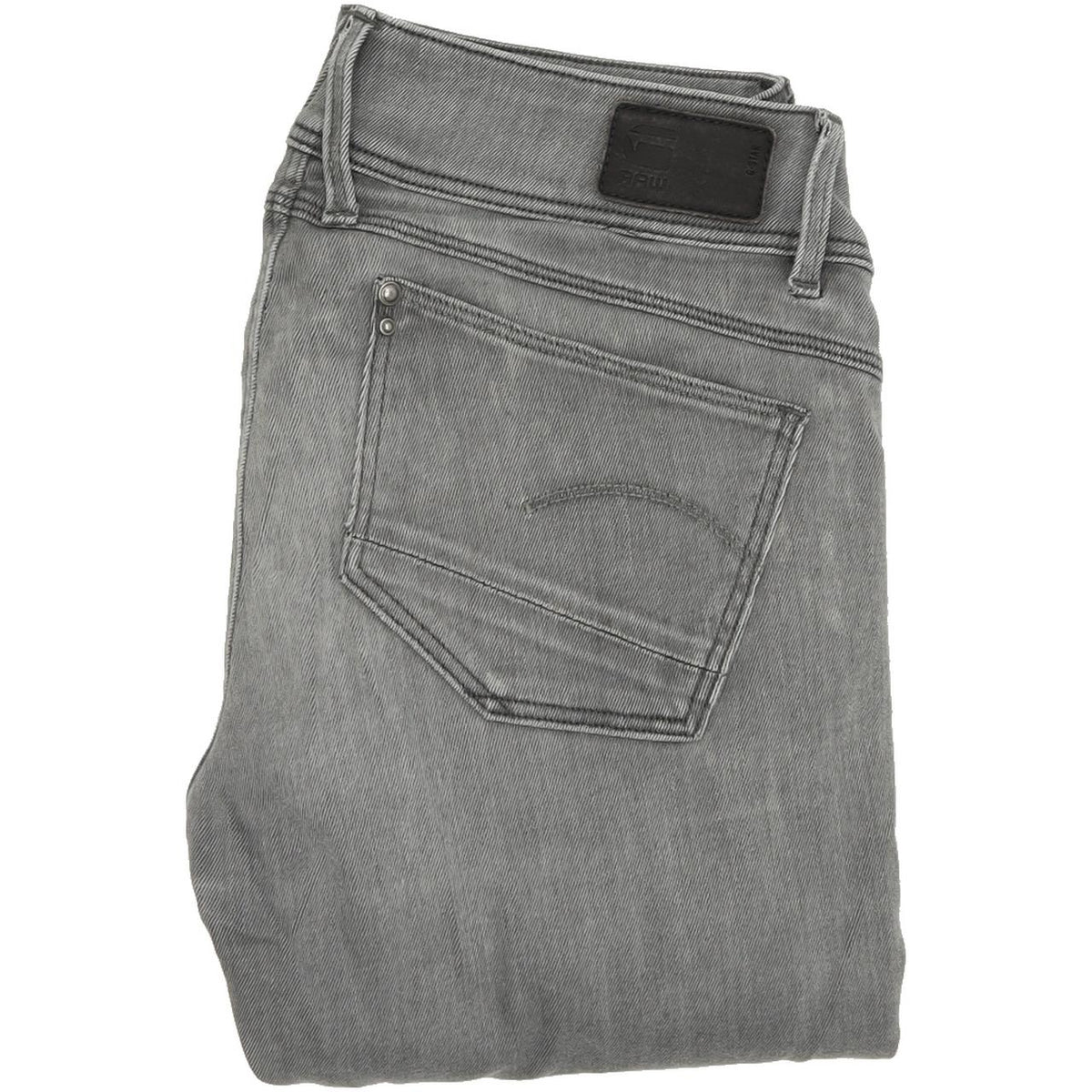 G-Star Lynn Zip Mid Women Grey Skinny Slim Stretch Jeans W27 L30