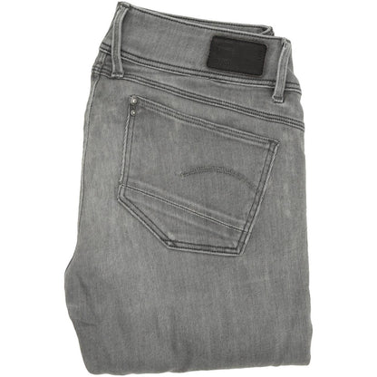 G-Star Lynn Zip Mid Women Grey Skinny Slim Stretch Jeans W27 L30