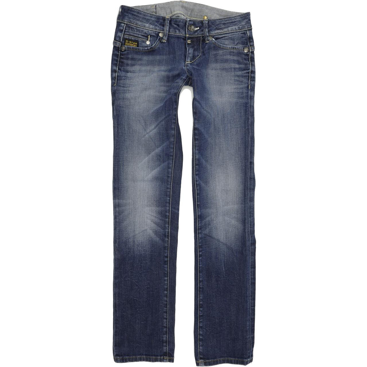 G-Star Women Blue Straight Regular Stretch Jeans W26 L30