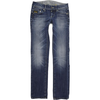 G-Star Women Blue Straight Regular Stretch Jeans W26 L30