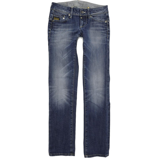 G-Star Women Blue Straight Regular Stretch Jeans W26 L30