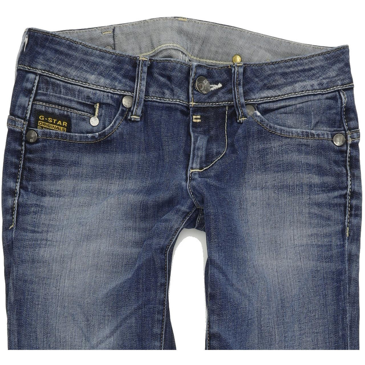 G-Star Women Blue Straight Regular Stretch Jeans W26 L30