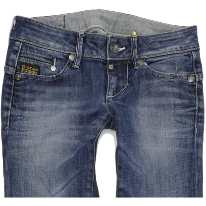 G-Star Women Blue Straight Regular Stretch Jeans W26 L30