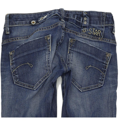 G-Star Women Blue Straight Regular Stretch Jeans W26 L30