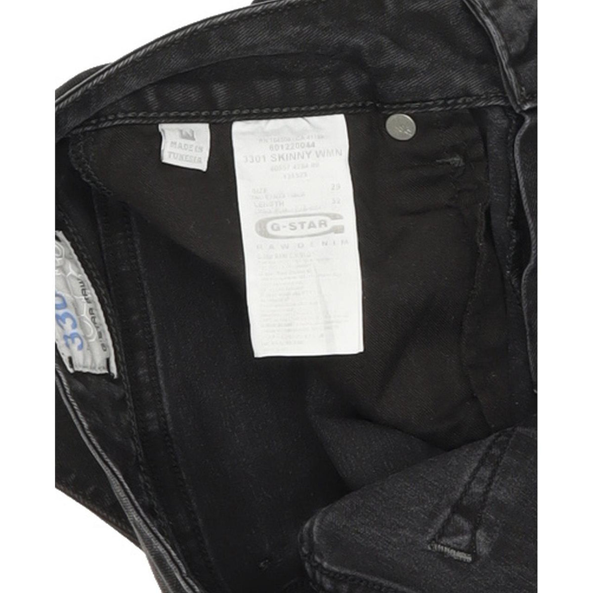 G-Star 3301 Women Black Skinny Slim Stretch Jeans W29 L32