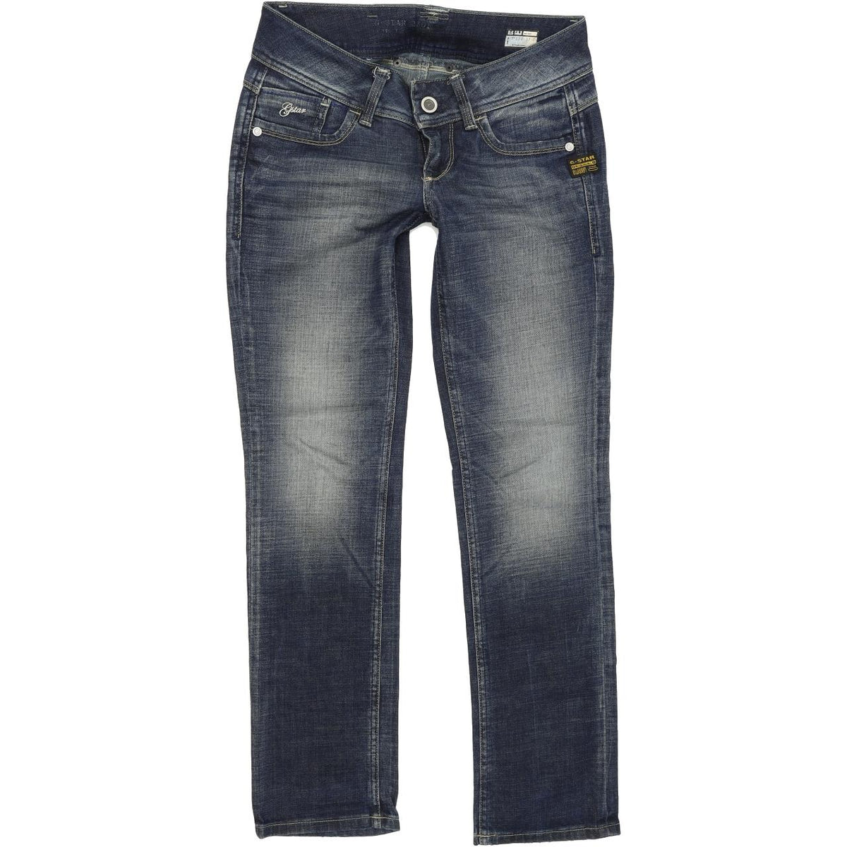G-Star Lynn Women Blue Straight Regular Stretch Jeans W26 L30