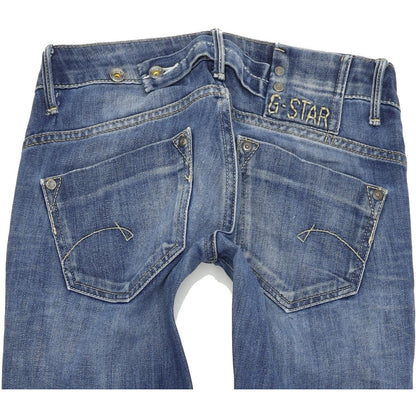 G-Star Women Blue Straight Regular Stretch Jeans W26 L32