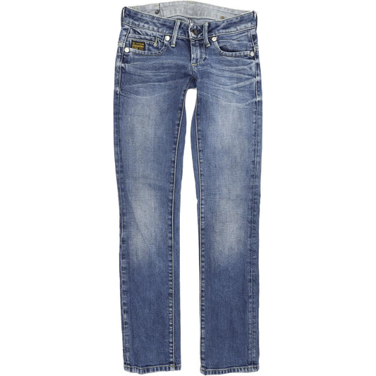 G-Star Women Blue Straight Regular Stretch Jeans W26 L32