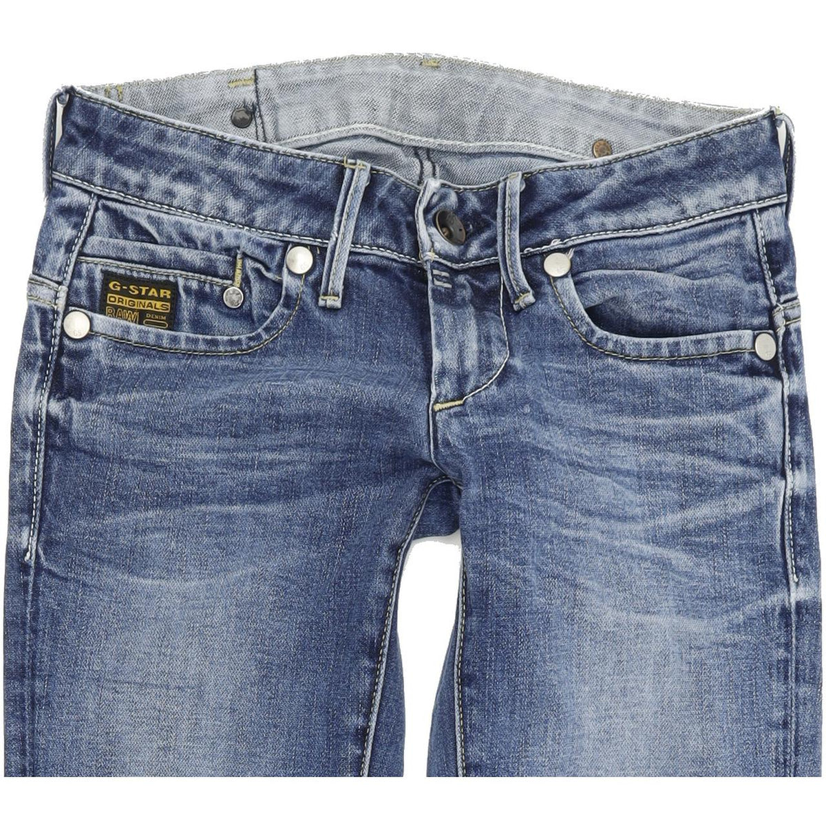 G-Star Women Blue Straight Regular Stretch Jeans W26 L32