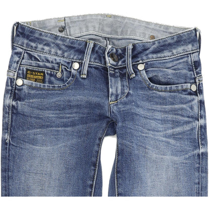 G-Star Women Blue Straight Regular Stretch Jeans W26 L32