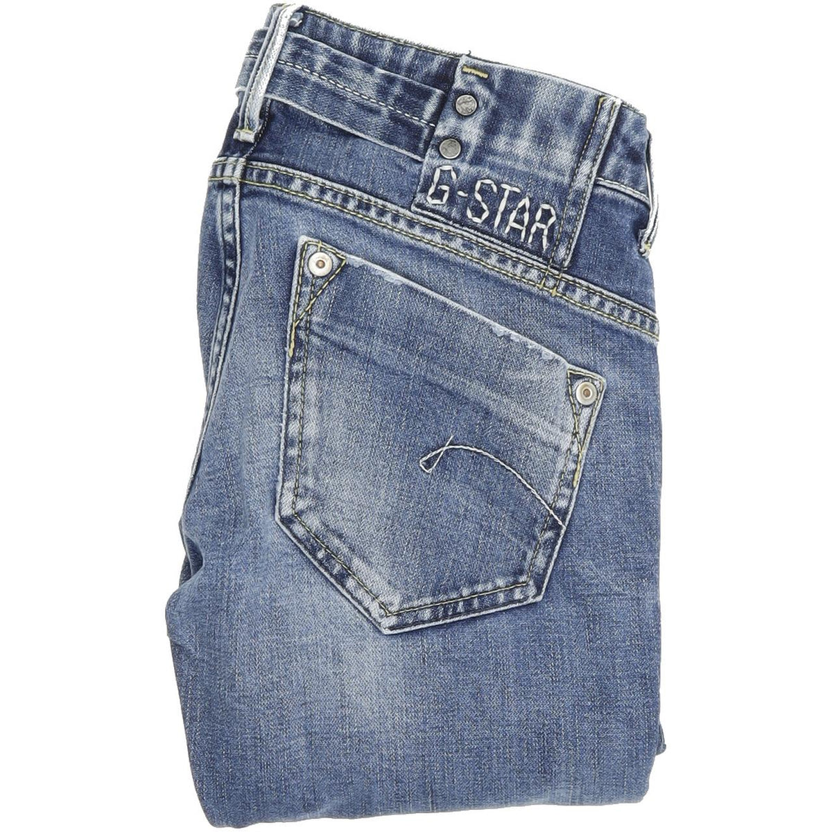 G-Star Women Blue Straight Regular Stretch Jeans W26 L32