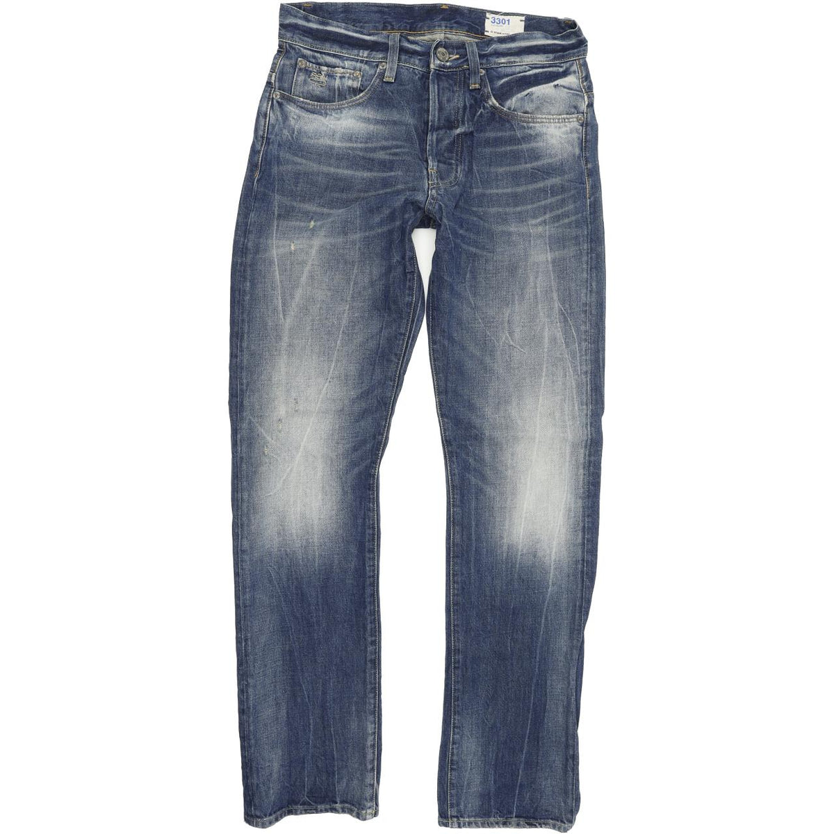 G-Star 3301 Women Blue Straight Regular Jeans W28 L32