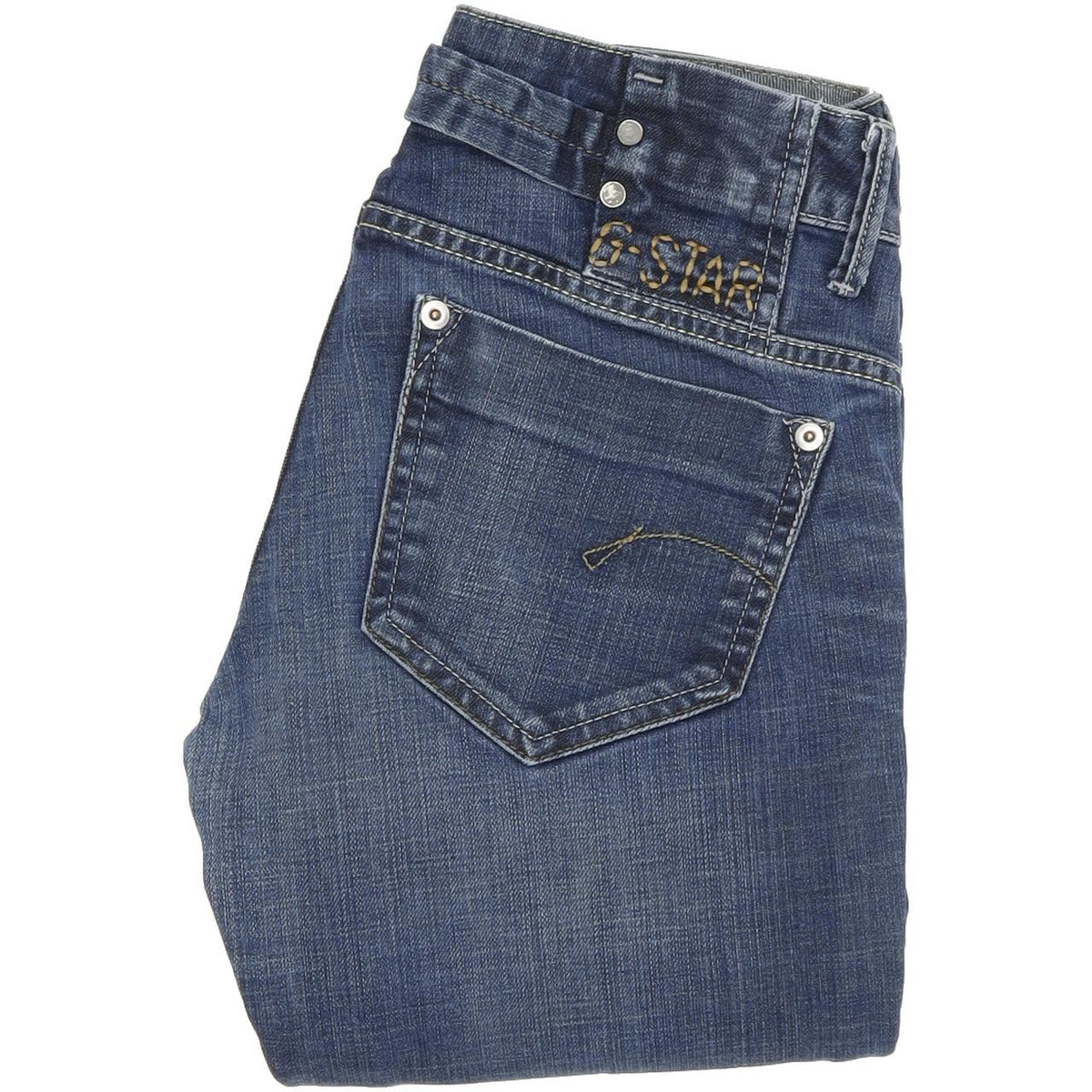 G-Star Midge Women Blue Straight Regular Stretch Jeans W28 L31