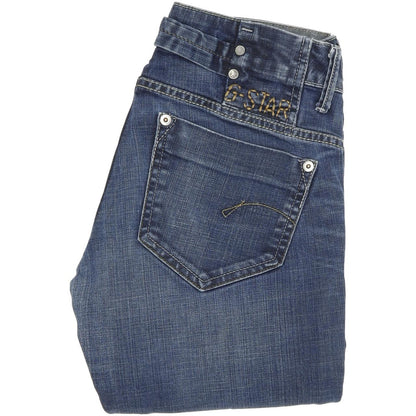G-Star Midge Women Blue Straight Regular Stretch Jeans W28 L31