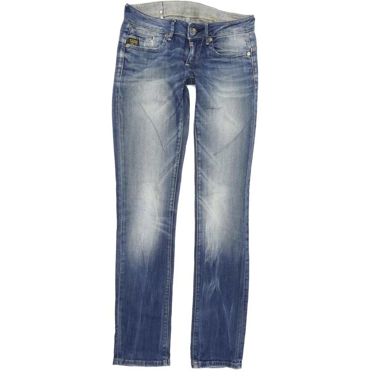 G-Star Women Blue Straight Regular Stretch Jeans W26 L34