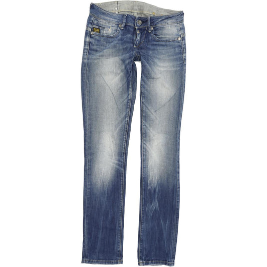 G-Star Women Blue Straight Regular Stretch Jeans W26 L34