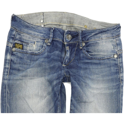 G-Star Women Blue Straight Regular Stretch Jeans W26 L34