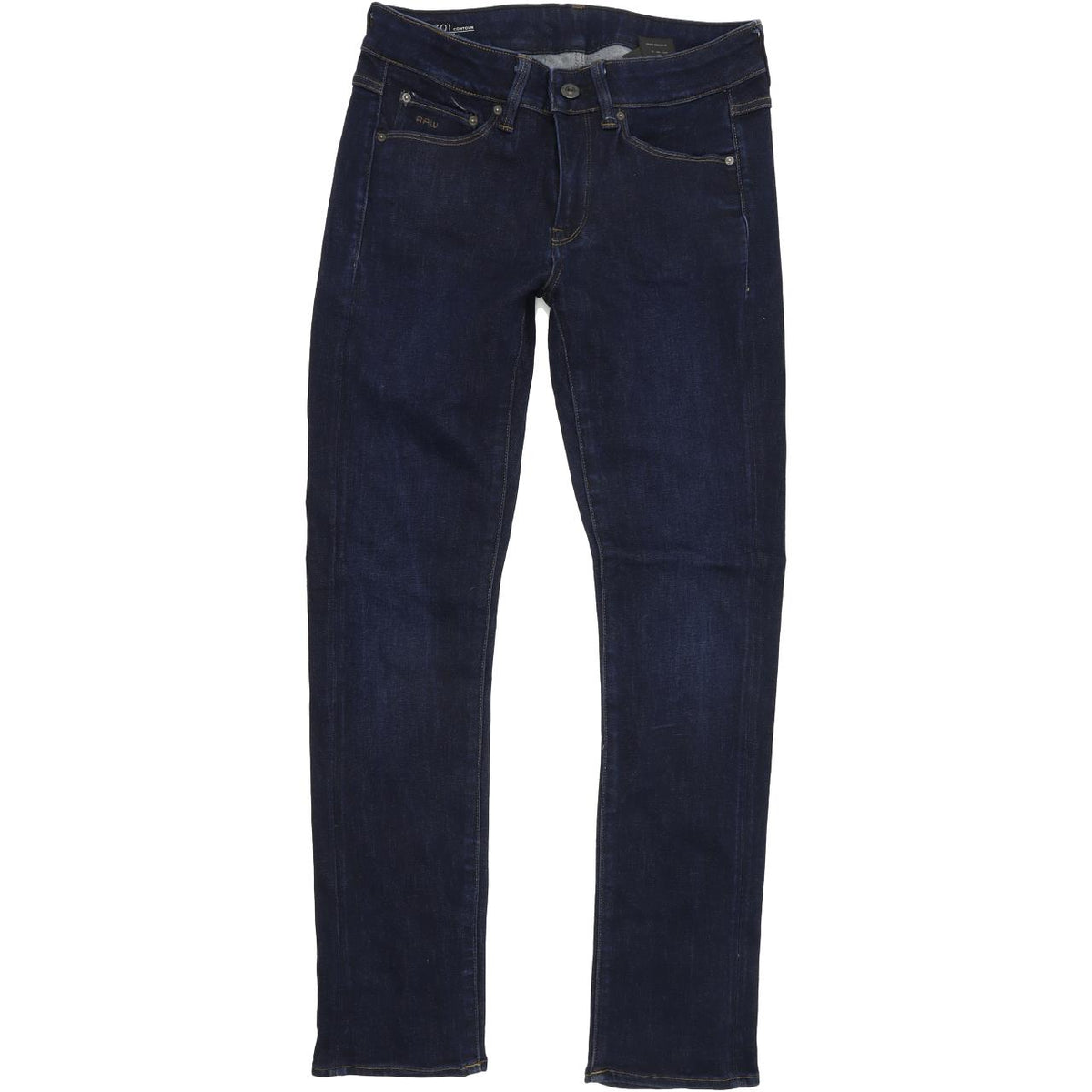 G-Star 3301 Contour Women Blue Straight Slim Stretch Jeans W27 L30