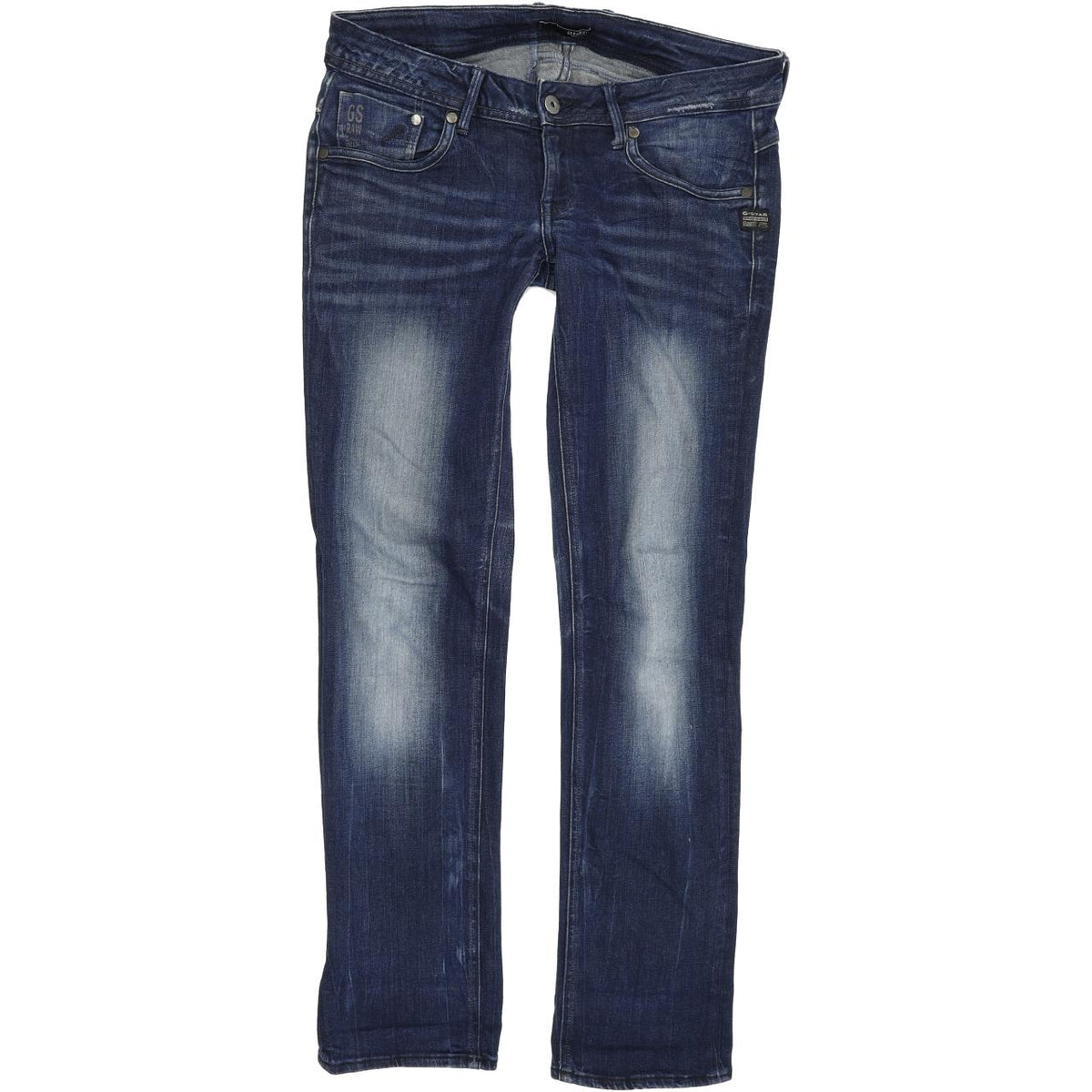 G-Star Women Blue Straight Regular Stretch Jeans W28 L30