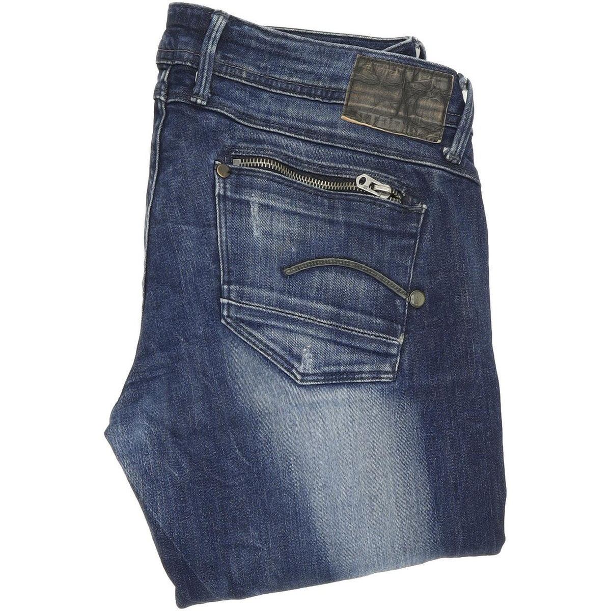 G-Star Women Blue Straight Regular Stretch Jeans W28 L30