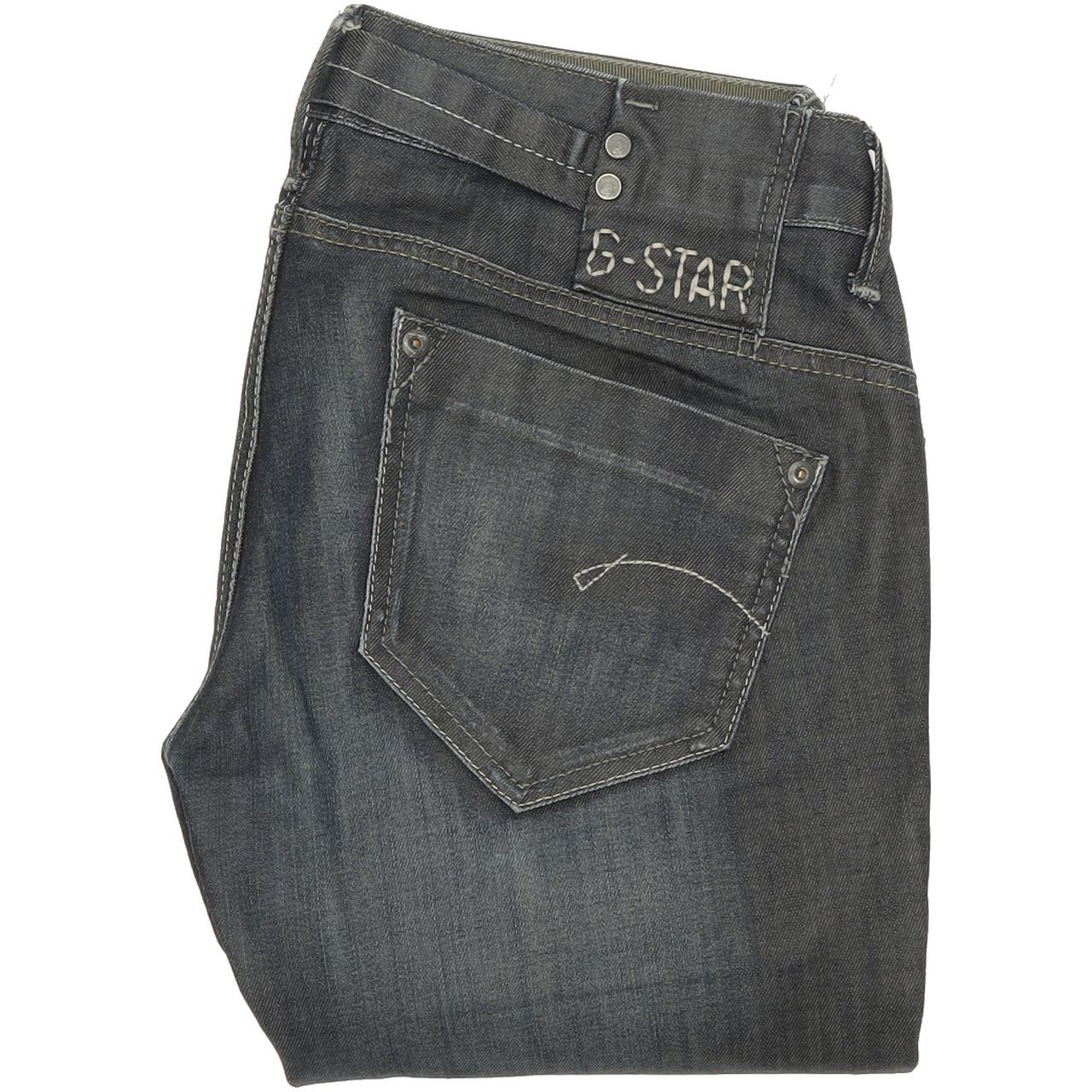 G-Star Midge Women Blue Straight Regular Stretch Jeans W28 L32