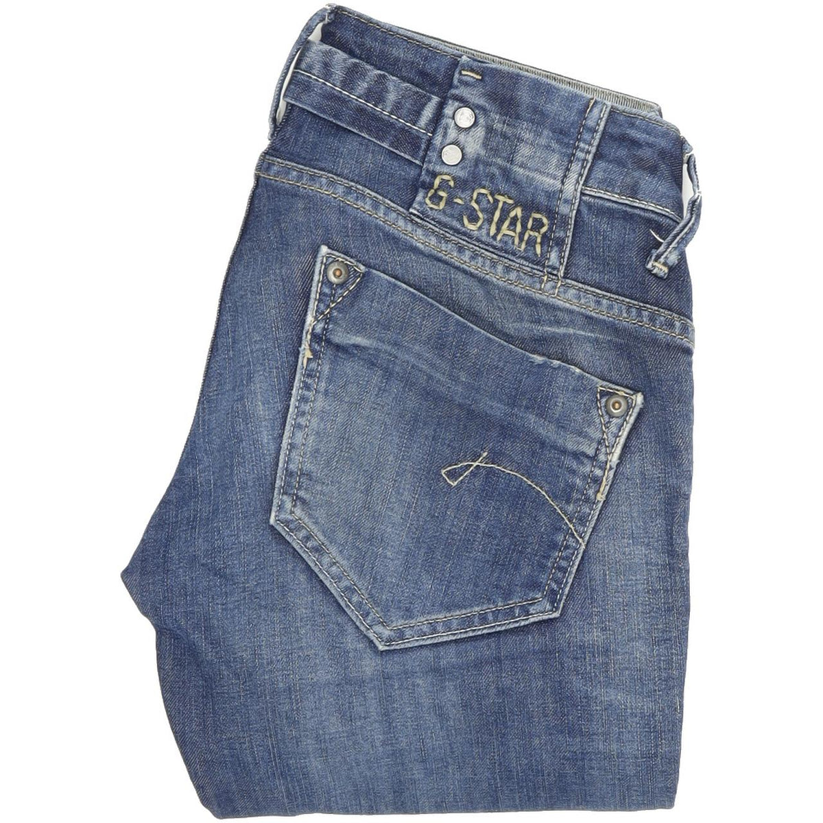 G-Star Midge Women Blue Straight Regular Stretch Jeans W26 L32