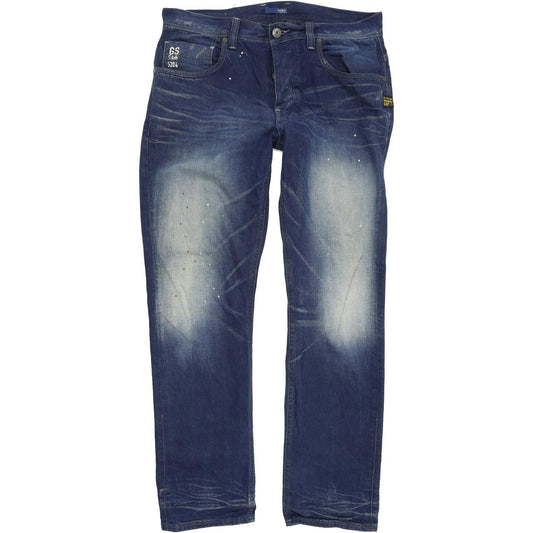 G-Star Attacc Men Blue Straight Regular Jeans W34 L32